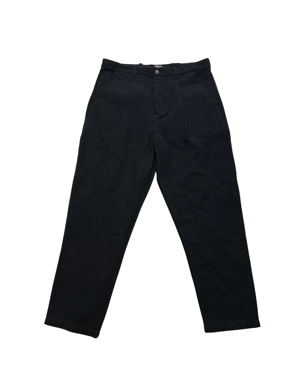 18 East MFG Pleated Trousers Cotton Tapered Pants Black Men's XL